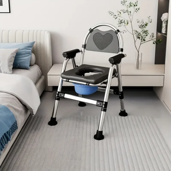 1pc Black Commode Portable Toilet